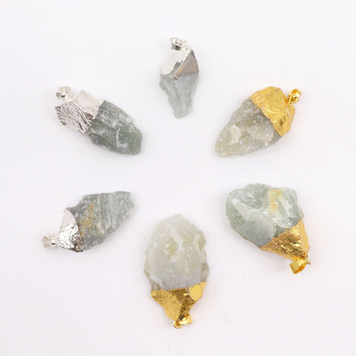 Gemstone Indian Sodalite & Silver Plated Pendants (6 assorted)