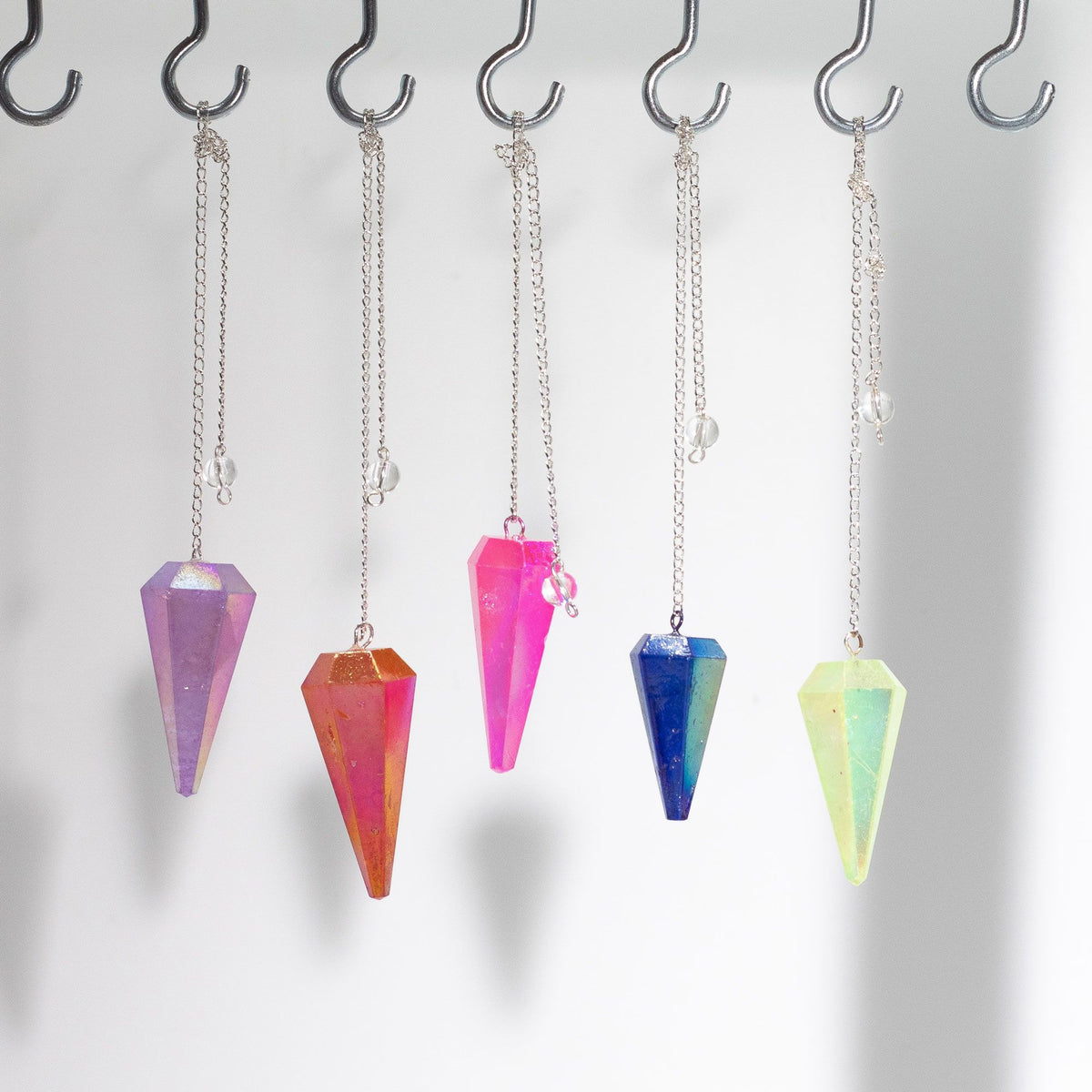 Six Sided Pendulum - Aurora Crystal Pink - 4cm